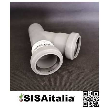 Derivazione polipropilene 45 gradi, Ø 40 mm.