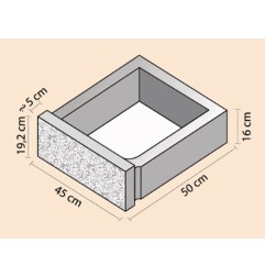 Blocco contro terra MURO FIORITO 45 x 50 x 19,2 cm grigio.