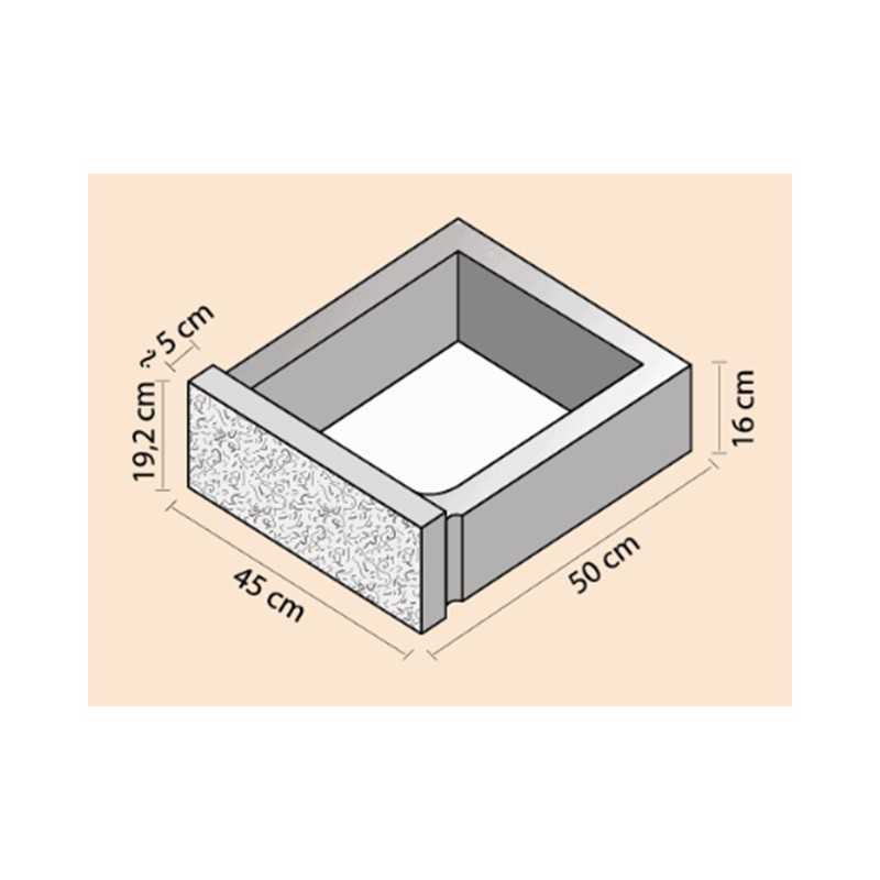 Blocco contro terra MURO FIORITO 45 x 50 x 19,2 cm grigio.