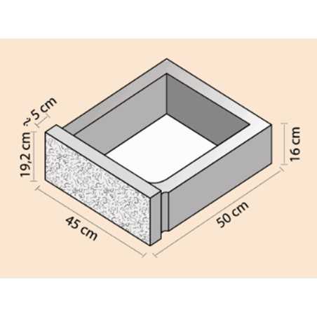 Blocco contro terra MURO FIORITO 45 x 50 x 19,2 cm grigio.