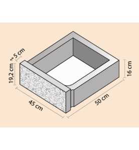 Blocco contro terra MURO FIORITO 45 x 50 x 19,2 cm grigio.