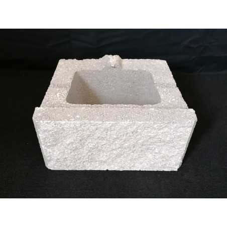 Blocco per muro fiorito contro terra 32 x 17 x 25 cm grigio