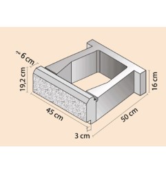 Blocco per muro fiorito contro terra INCASTRO 45 x 50 x 19,2 cm grigio.