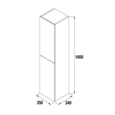 Mobile da bagno sospeso colonna Alliance ausiliare 160 cm revesibile ante push colore naturale.