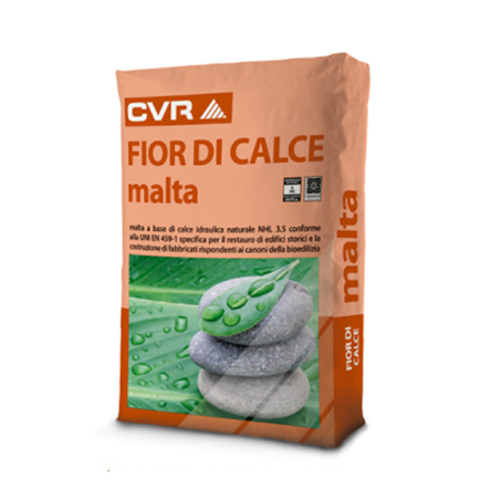 Malta naturale di sola calce colore nocciola fior di calce Cvr 25 kg.