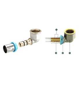 Dritto a pressare gerpex lbp intermedio per tubo multistrato