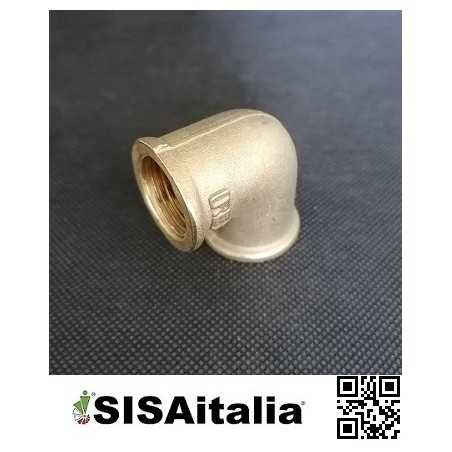 Gomito 90 gradi ottone F-F 1/2".