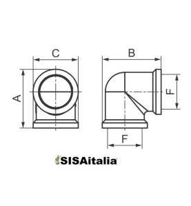Gomito 90 gradi ottone F-F 1/2.