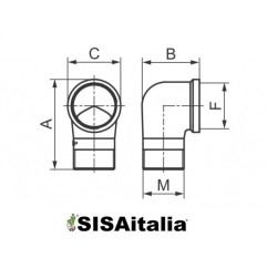 Gomito 90 gradi ottone M-F, 3/4".