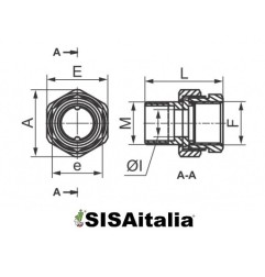 Bocchettone M-F ottone con o-ring, 3/4".