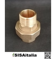 Bocchettone 341-6bh iso 7/1 a sede conica con o-ring  m/f ottone 1.